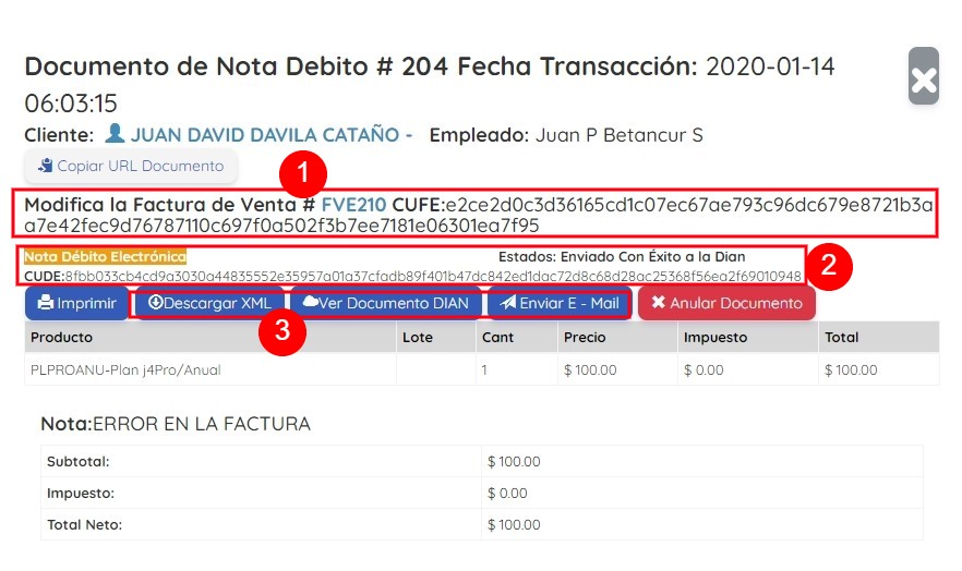 Notas Débito Procesadas